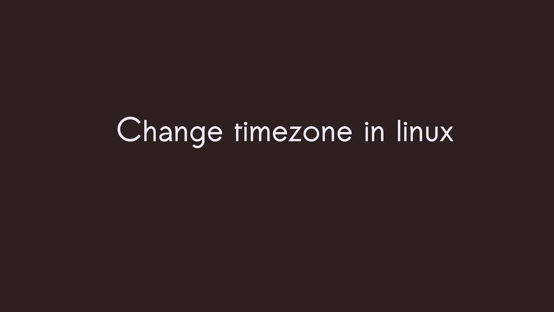 linux change timezone